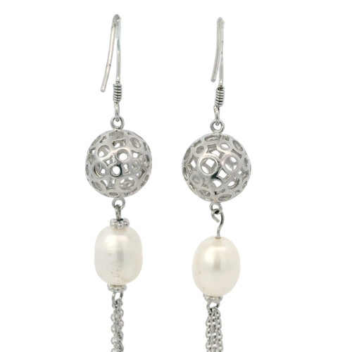 Argent sterling 9mm perle - sterling,