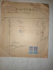 Facture Commerce Tissu HENRY BAILLET  à ETAIN meuse 1924