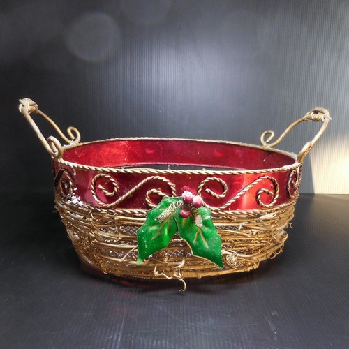 Panier corbeille métal bois
