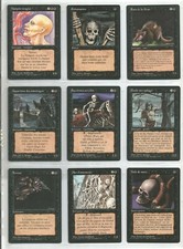 9 x Black cards MtG Magic Limited French Edition 1994 FBB
