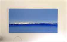 TABLEAU PEINTURE CONTEMPORAINE MARINE CRISTO LORINI 1996 HST Taille: 60 x 120cm