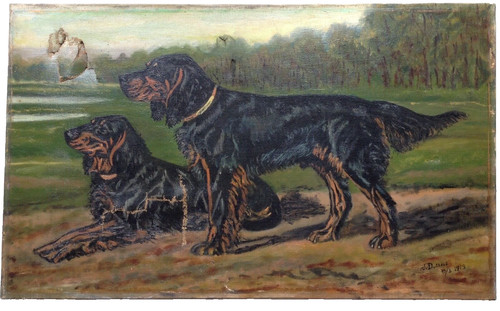 Antique oil painting - antique,