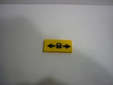 LEGO Yellow Tile 2x4 Black