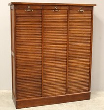 Meuble de métier Classeur à rideau rideaux roulant - en chene - début du 20ème