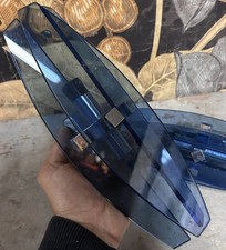 Paire d Applique Veca Fontana Arte Design Verre Bleue Lampe Lustre