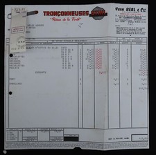 Facture Tronçonneuse STIHL Reines de la forêt illustrée chain saw billhead 125