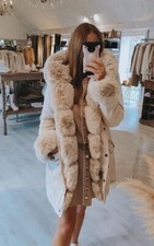 Manteau Fourre Femme Copperose Beige Taille S