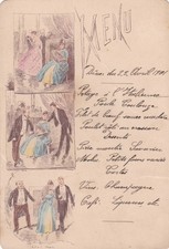 COLLECTION VIEUX PAPIER JOLI  MENU ILLUSTRES  AVRIL 1901