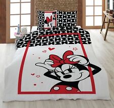 Housse De Couette Minnie En Amour Blanc Rouge 135 X 200 Cm, 80 X 80 Cm