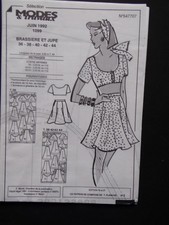 § patron MODES ET TRAVAUX 06/1992 brassière et jupe pour femme