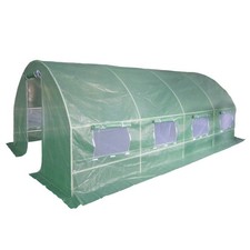 Serre jardin tunnel 18 m² 6x3x1,9 m effet de serre tube acier 25 mm D47014