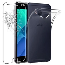 Coque Asus Zenfone 4 Selfie Pro Etui Housse Silicone + VERRE Trempé, Transparent