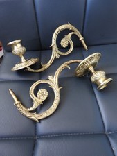 Anciens bougeoirs chandeliers de piano en bronze XIX° signé MULLER Applique