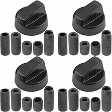 4 KIT BOUTON NOIR UNIVERSEL avec 5 adaptateurs plaque gaziniere four gaz