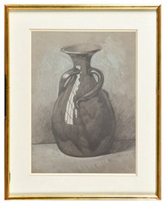 ANCIEN ET SUPERBE DESSIN VASE CERAMIQUE ALSACE DEBUT DU XX° (5)