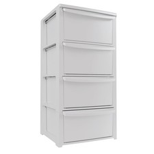 Commode 4 tiroirs Blanc Meuble