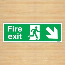 Feu Sortie Direction Signe Sécurité Sticker (45x15cm) Par stika.co