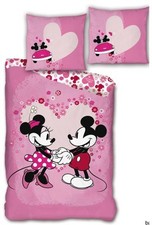 Minnie Mouse Disney - Parure de Lit Enfant Fleurs Roses - Housse de Couette 140x