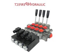 Vanne hydraulique distributeur hydraulique électrique + levier 4 sections 12V DC