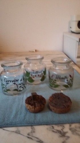 Anciens pots verre decores - anciens,