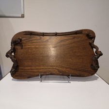 plateau en bois chene vigne brutaliste rustique vintage 1960 1970