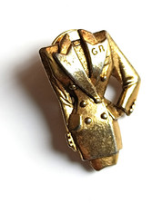broche costume doré Georges Rech vintage pin brooch fashion Paris France bijou