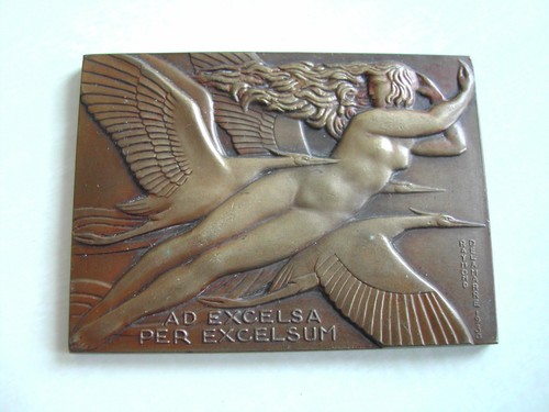 Plaque bronze art déco - bronze,