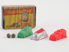 BABY CAR RACE JAPON lot 3 voitures celluloid 3 cm avec 2 billes acier en boîte