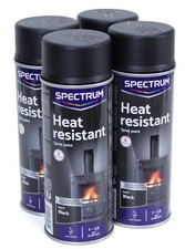 Peinture Haute Température Noir Mat Aérosol 800° C Auto Moto Poêle à Bois