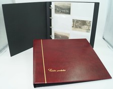 CLASSEUR ALBUM SAFE BORDEAUX + 25 FEUILLES  FOND BLANC POUR 300 CARTES POSTALES