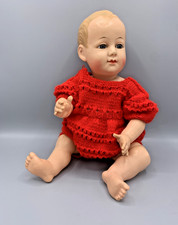 Baigneur Petitcollin Tête d’Aigle 40 cm celluloïd – yeux bleus, vêtements tricot