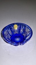 petite coupelle  ouvert Cristal D’ Arques bleu cobalt