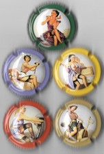 capsules de champagne   GENERIQUE  .  LES  COQUINES .  N° 1083  A  1083 D