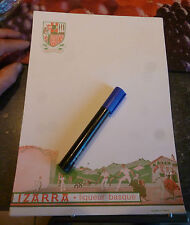Superbe ancien Menu Papier à Lettre IZARRA Liqueur Fronton Pelote Pays Basque