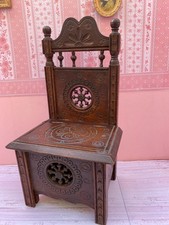 N° 2 ANCIEN FAUTEUIL BOIS BRETON POUR POUPEE CELLULOID BAMBINO BLEUETTE LOULOTTE