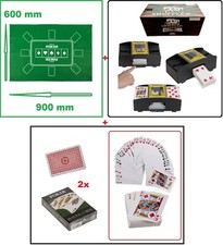 54 Cartes De Poker + Tapis De Table 60x90cm + Mélangeur De Cartes