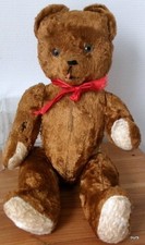 ANCIEN OURS/ NOUNOURS 47cm REMBOURRAGE PAILLE ARTICULE ANNEE 50/60