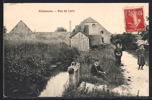 Cpa villenauxe rue lette - cpa, de