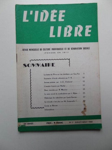 Revue idée libre 7 - libre, n°