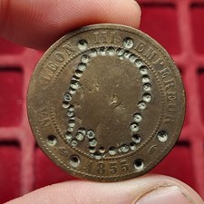 #111-1 ~ NAPOLEON III 10 centimes 1855 A - Modification satyrique A déterminer