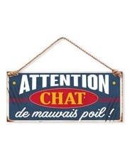 Plaque métal attention au