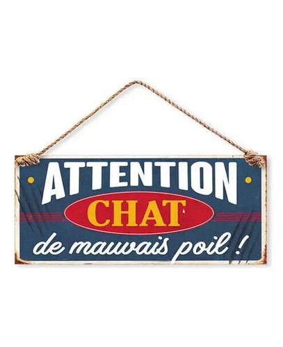 Plaque métal attention - , au