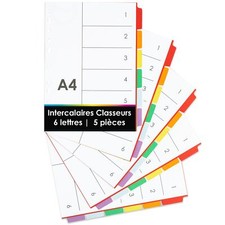 5x Intercalaires Classeurs A4