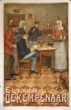 ELIXIR DEKEMPENAAR  affiche originale alcool boissons 1910 par Henri Cassiers