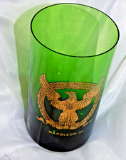 COLLECTOR ancien verre NAPOLEON 1ER DECOR AIGLE DORE A L OR FIN