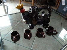 Service Barbotine Chien à Saké ou Liqueur Vintage Circa 1960