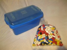 Lot LEGO STORAGE BOX BOÎTE DE RANGEMENT + 1kg VRAC BRIQUES 2x2 2x3 2x4 Vintage