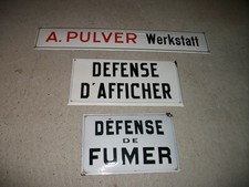 3 ancienne plaque émaillée 