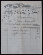 Billhead Facture THIERS 1906 cordonnerie BARRAUD FELUT peausserie cuir 137