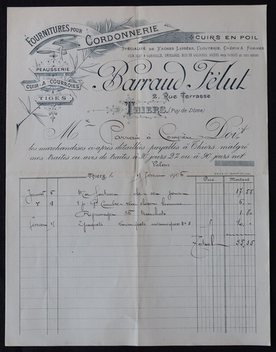 Billhead facture thiers 1906 - billhead,